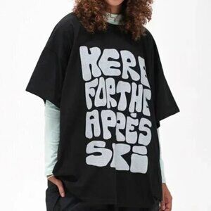 Notice The Reckless HERE FOR THE APRES SKI Oversized Graphic Tee OS